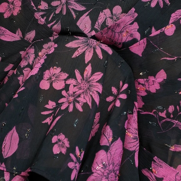 NEW Midnight Blue Floral Print Long Sleeve Top - Picture 8 of 8